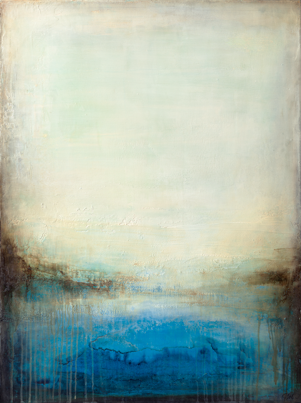 Ancient Water abstract cenote fine art canvas print by artist Jen Muse