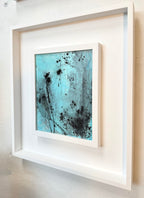 Aqua Study is a modern aqua blue and black painting by artist Jen Muse