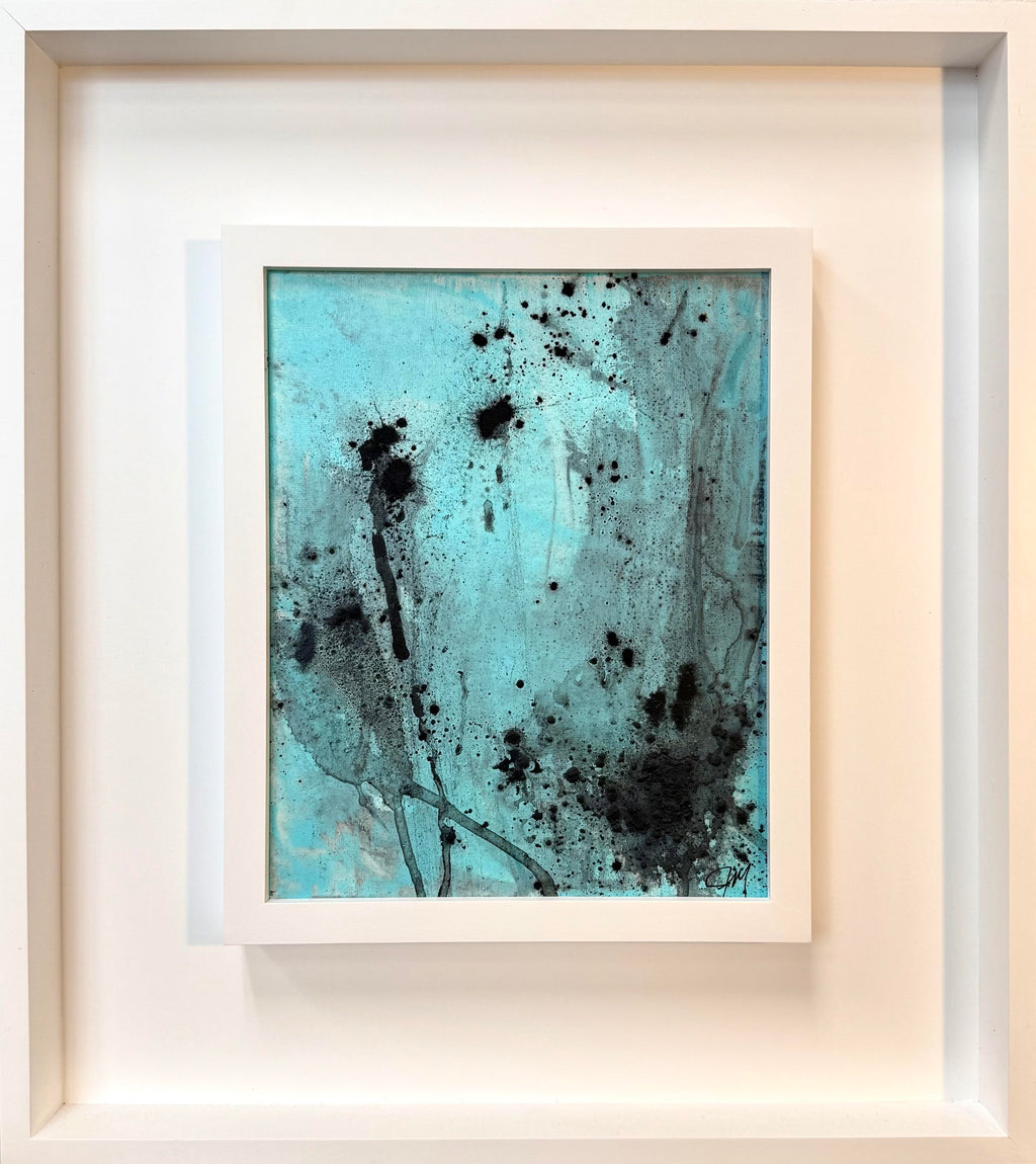 Aqua Study is a modern charcoal abstract painting by artist Jen Muse