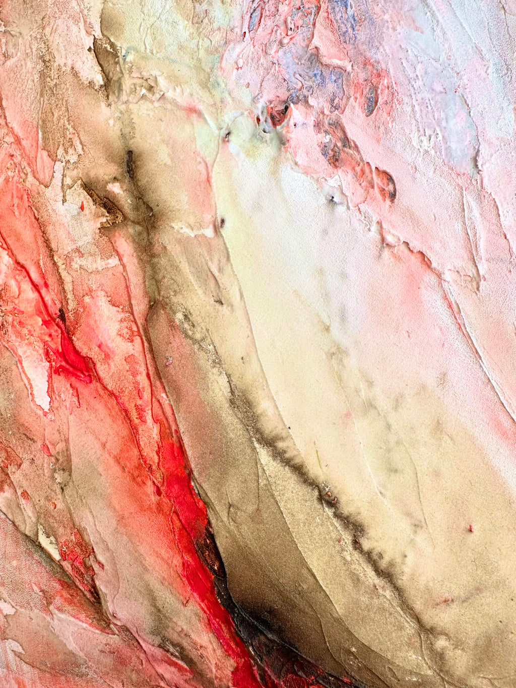 Up-close texture details of Becoming Bloom by artist Jen Muse