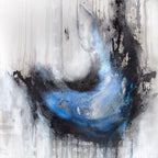 Coming Undone is an energetic charcoal bloom fine art print by artist Jen Muse