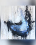 Coming Undone abstract charcoal painting by Jen Muse
