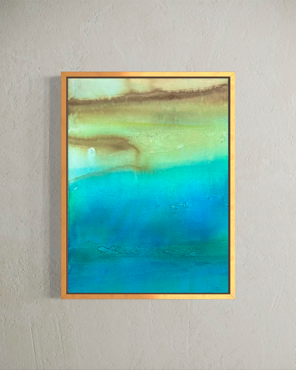 Hidden Waters #2 Canvas Print framed in gold by artist Jen Muse