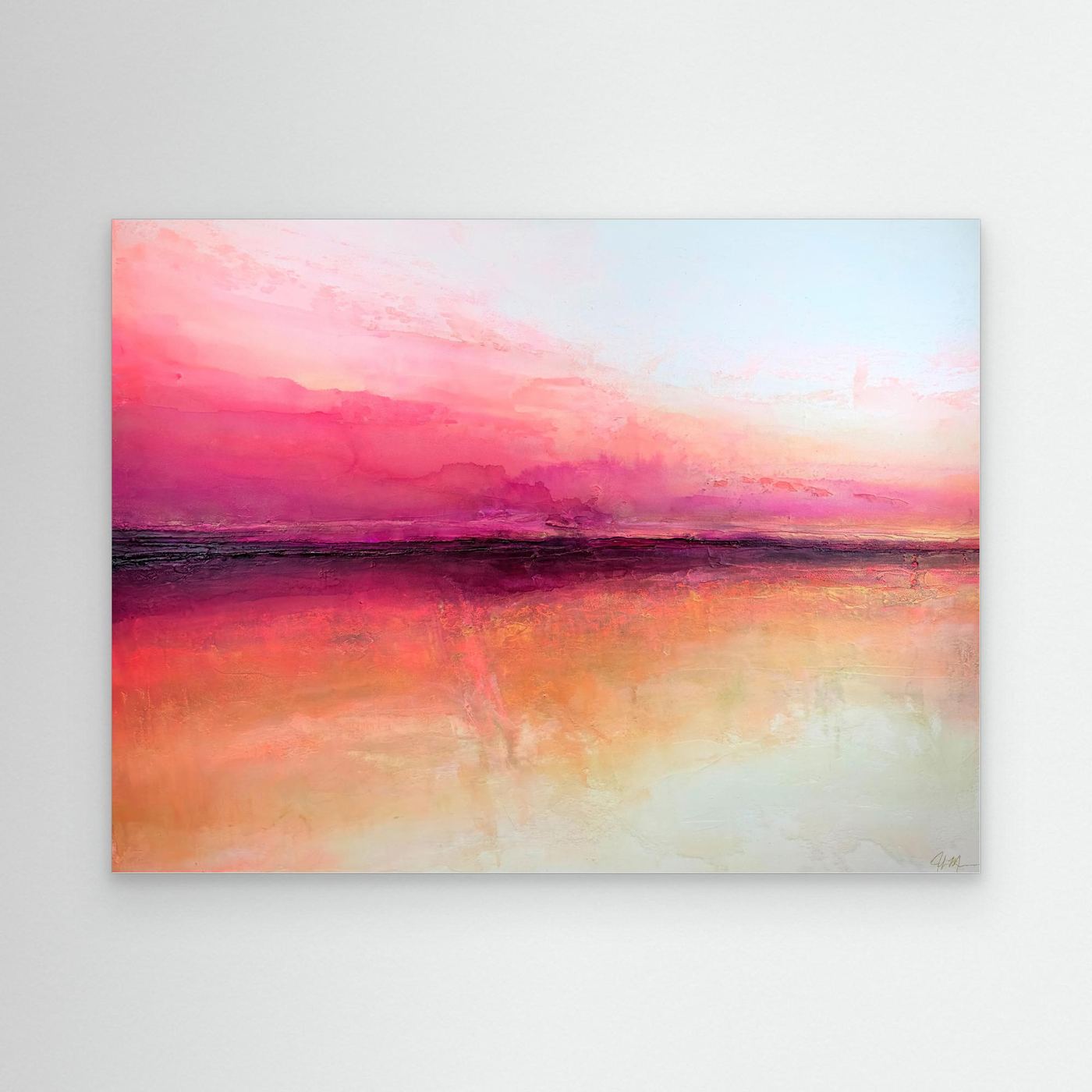 Le Soleil Levant abstract sunrise fine art canvas print unframed, by artist Jen Muse