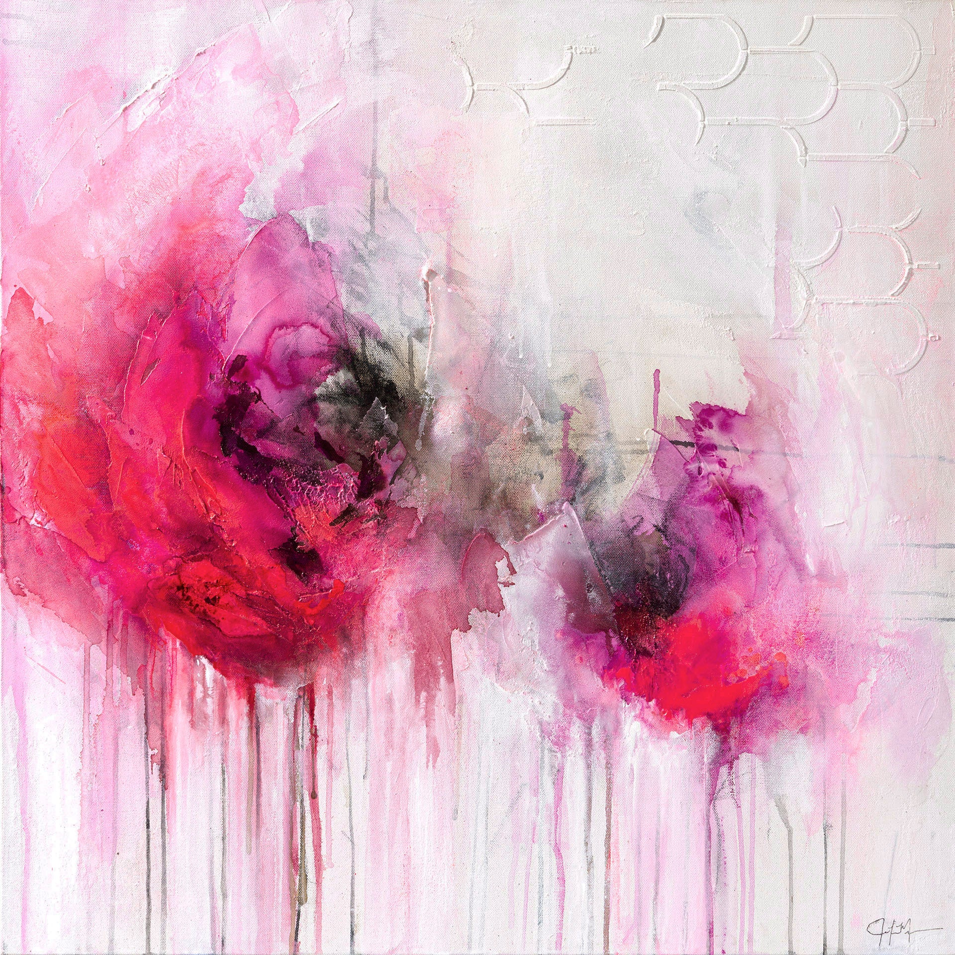 Pink Evanescence fine art canvas print abstract energy bloom by Jen Muse