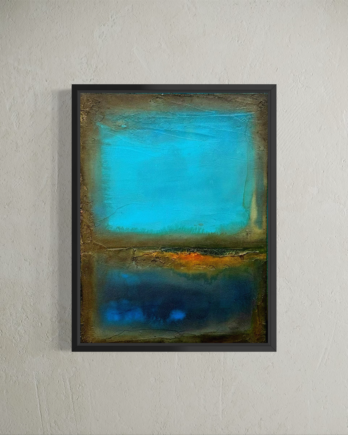 Precious Moment abstract canvas print in a black frame by artist Jen Muse