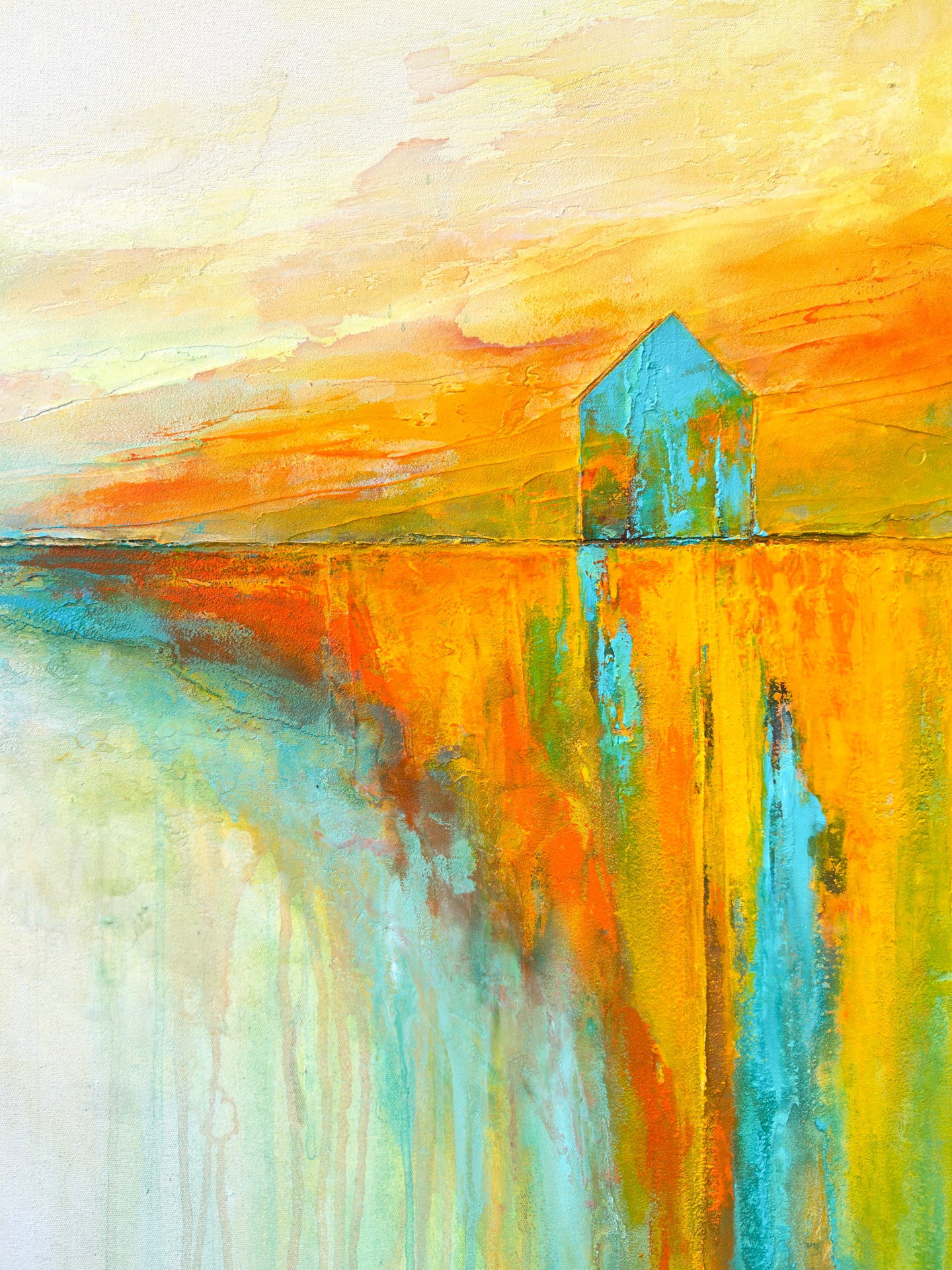 Close up colors and details from abstract barn STILL here by artist Jen Muse