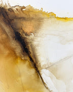 Up-Close details of the abstract painting The Dune by artist Jen Muse
