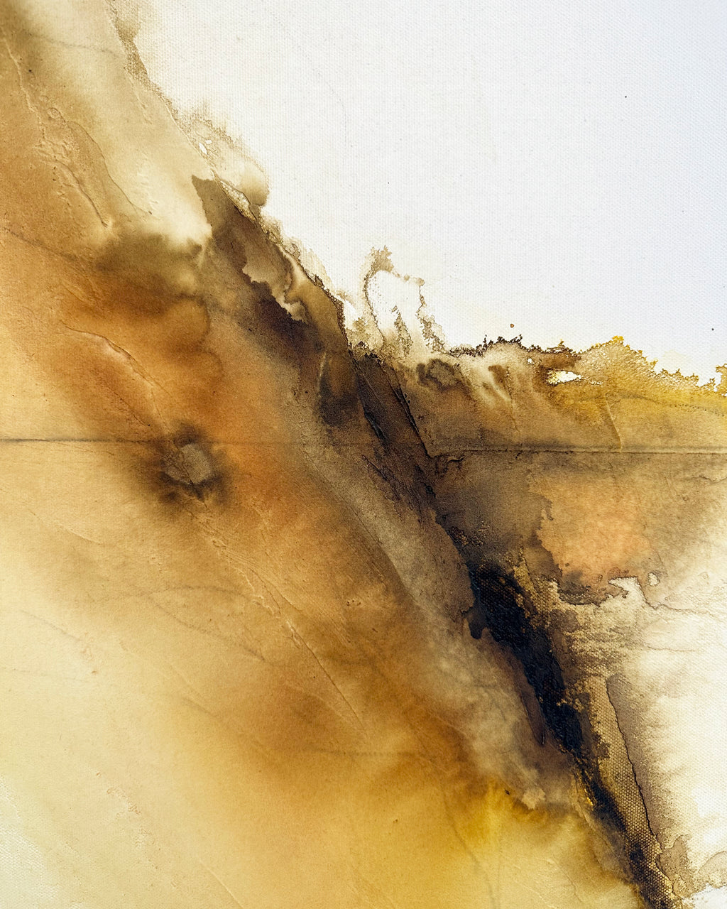 Up-Close sand details of the abstract painting The Dune by artist Jen Muse