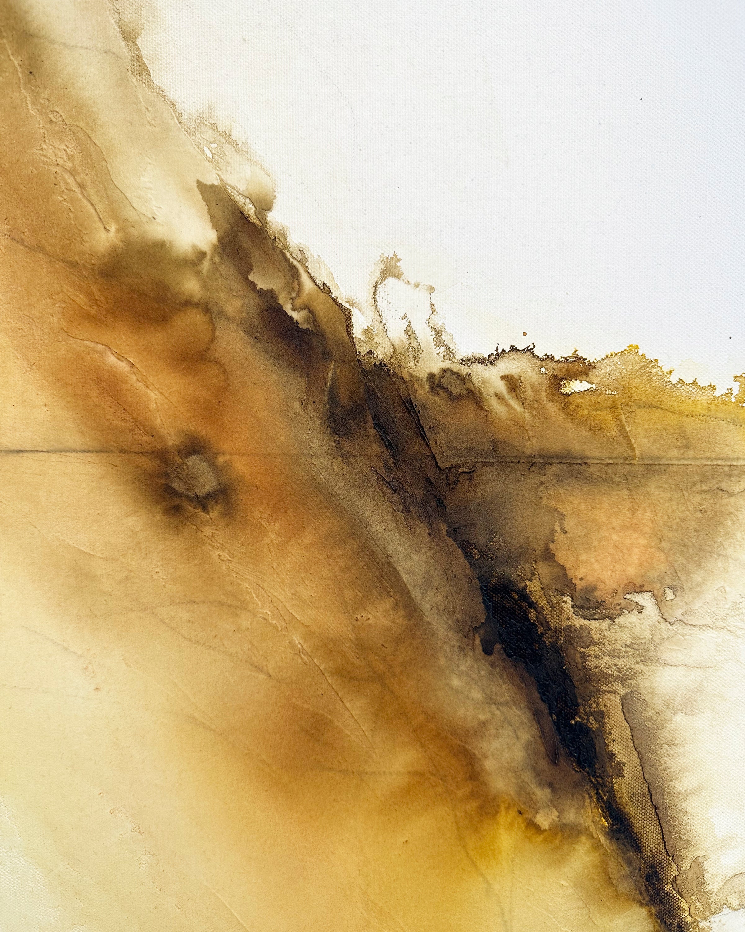 Up-Close sand details of the abstract painting The Dune by artist Jen Muse