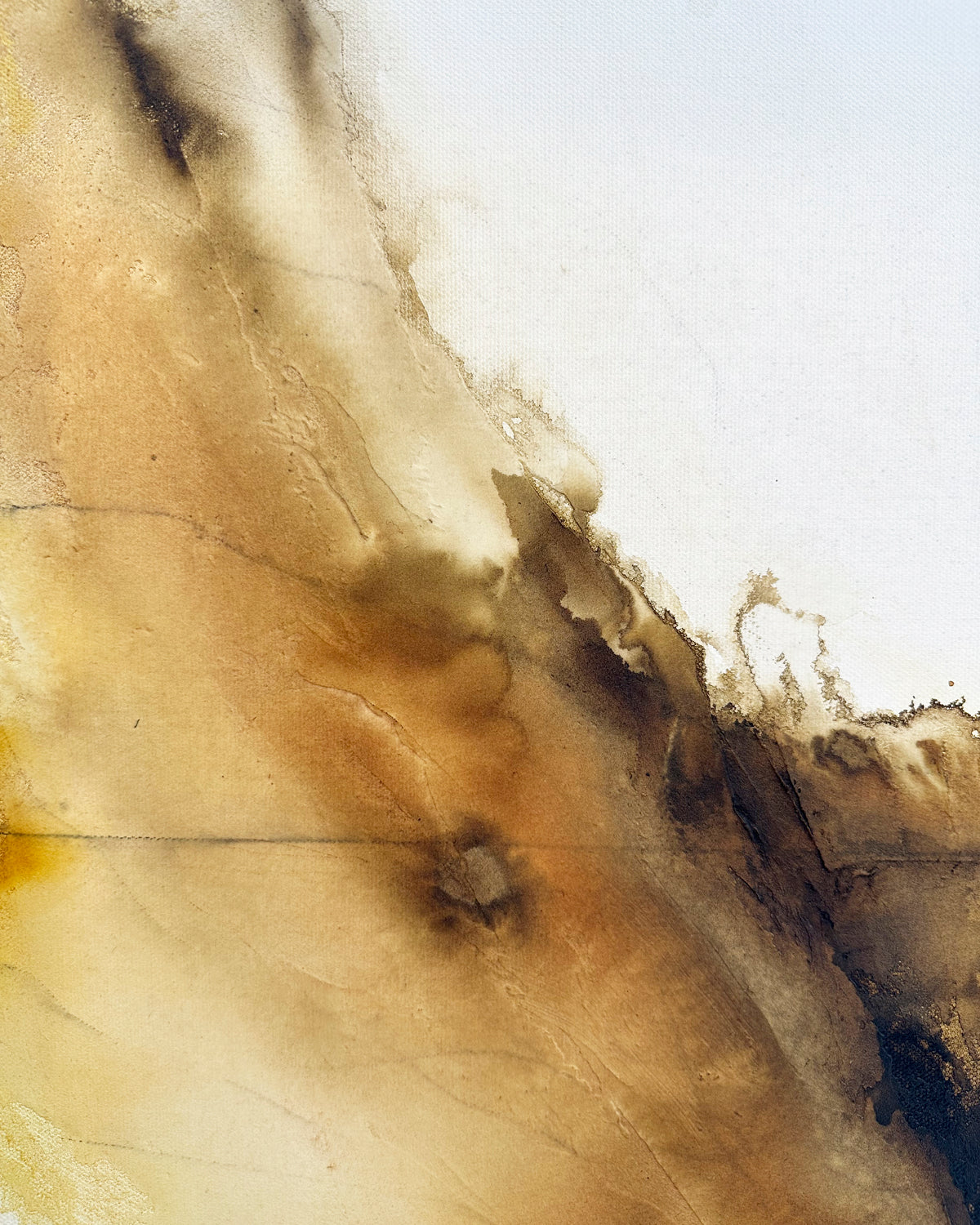 Up-Close colors and details of the abstract painting The Dune by artist Jen Muse