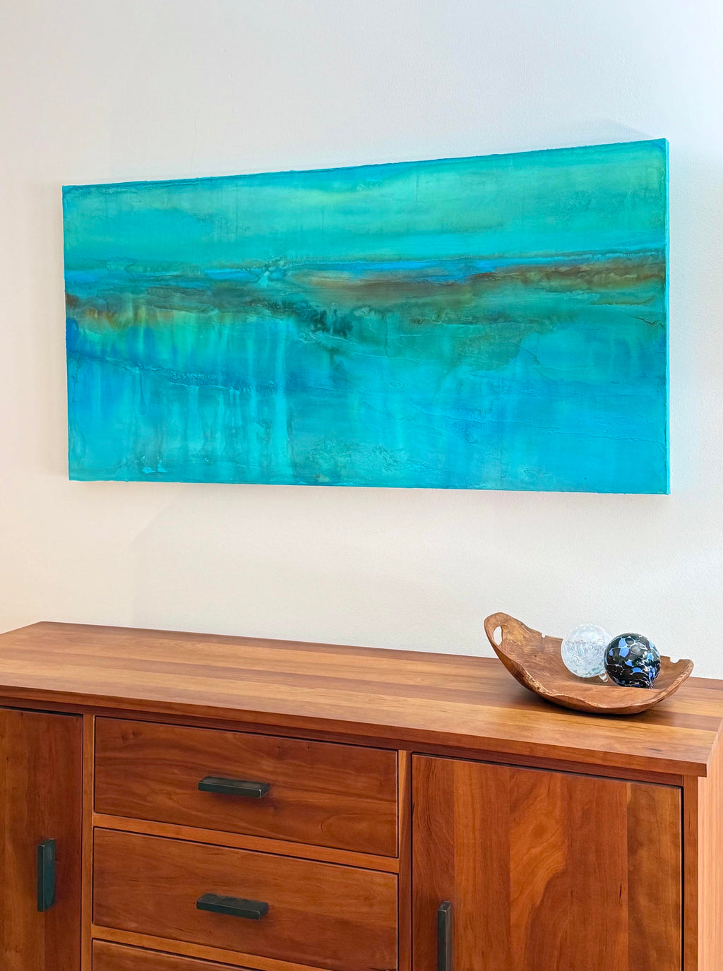 The Hidden River Kantun Chi inspired abstract painting by artist Jen Muse