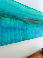 Up close water details of The Hidden River by abstract artist Jen Muse