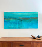  The Hidden River cenote inspired abstract acrylic painting by  artist Jen Muse