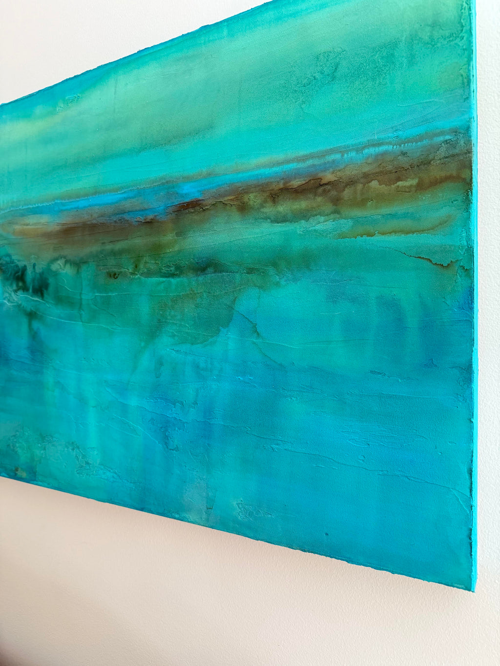 Up close water and rock details of The Hidden River by abstract artist Jen Muse