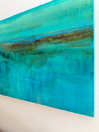 Up close water and rock details of The Hidden River by abstract artist Jen Muse