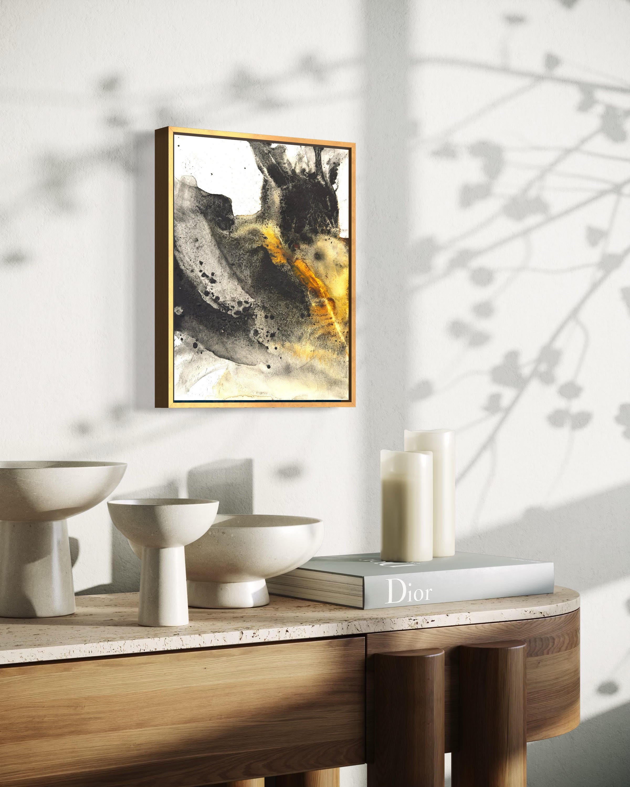 The Unexpected is a gorgeous mixed media charcoal and acrylic painting on cradled hardboard for modern homes and contemporary living spaces, by artist Jen Muse