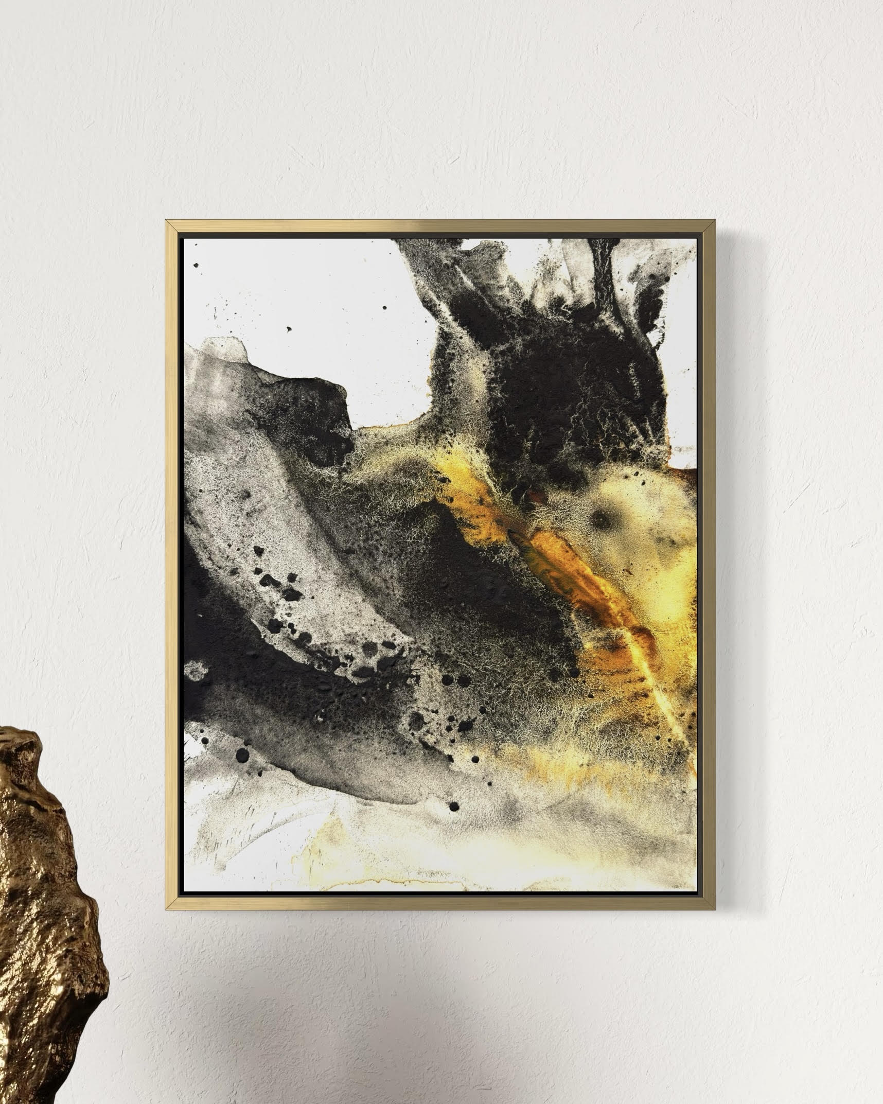 The Unexpected is a gorgeous mixed media charcoal and acrylic painting on cradled hardboard by artist Jen Muse