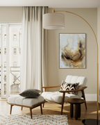 Warm and cozy print on canvas in a modern cozy living room