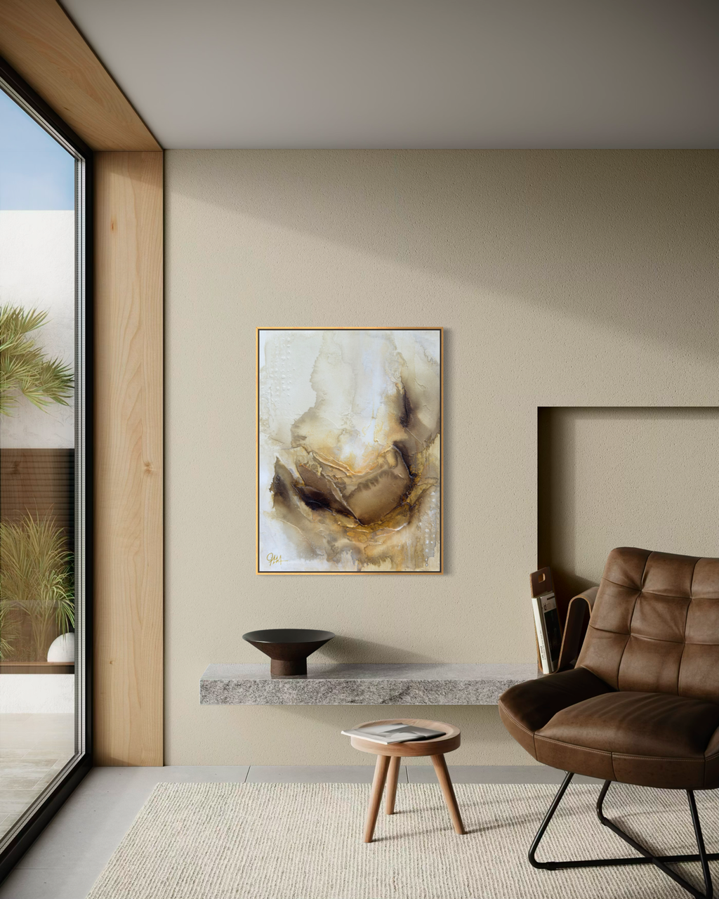 Warm and cozy print on canvas in a modern house
