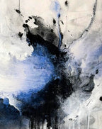 Enduring charcoal painting details and brush strokes