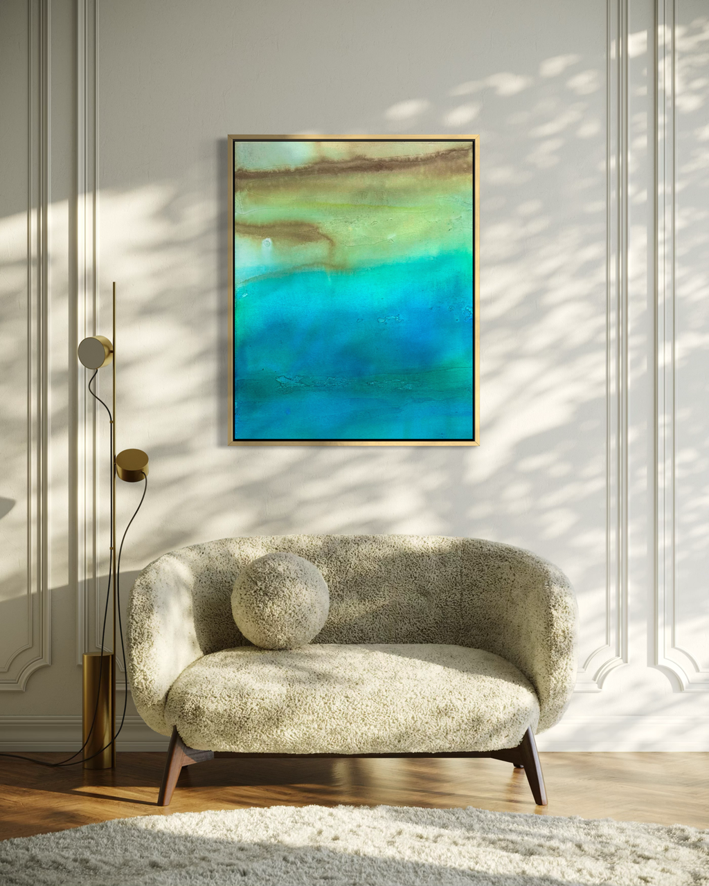 Hidden Waters#2 canvas print from the Cenote Series shown in a modern living