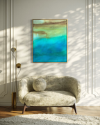 Hidden Waters#2 canvas print from the Cenote Series shown in a modern living