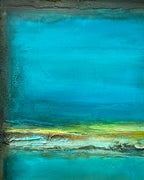 Contemplation in Aqua, close up texture details.