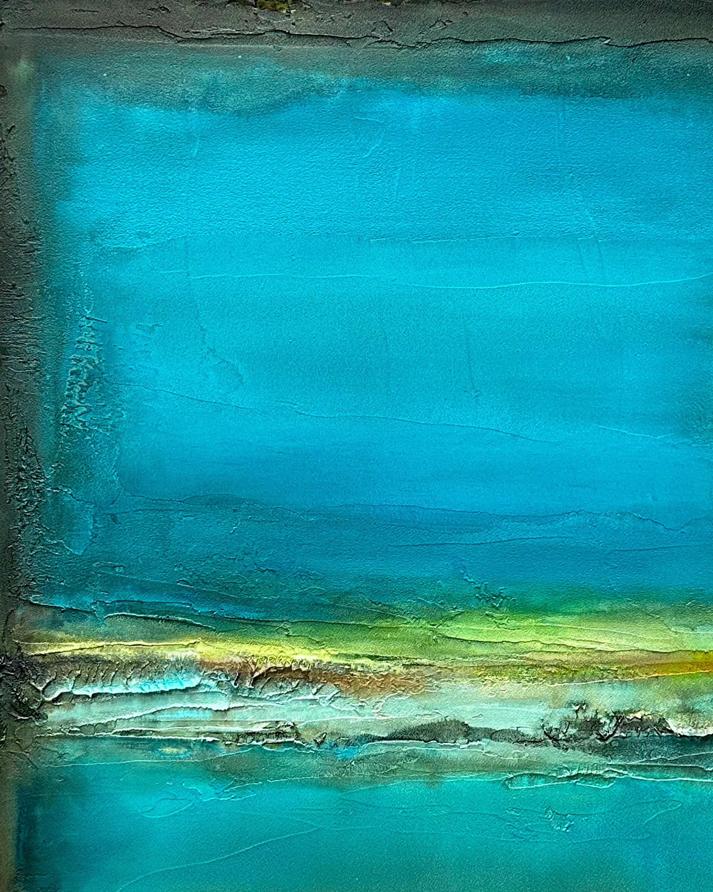 Contemplation in Aqua, close up texture details.