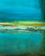 Contemplation in Aqua, close up texture details sculpted by Jen Muse