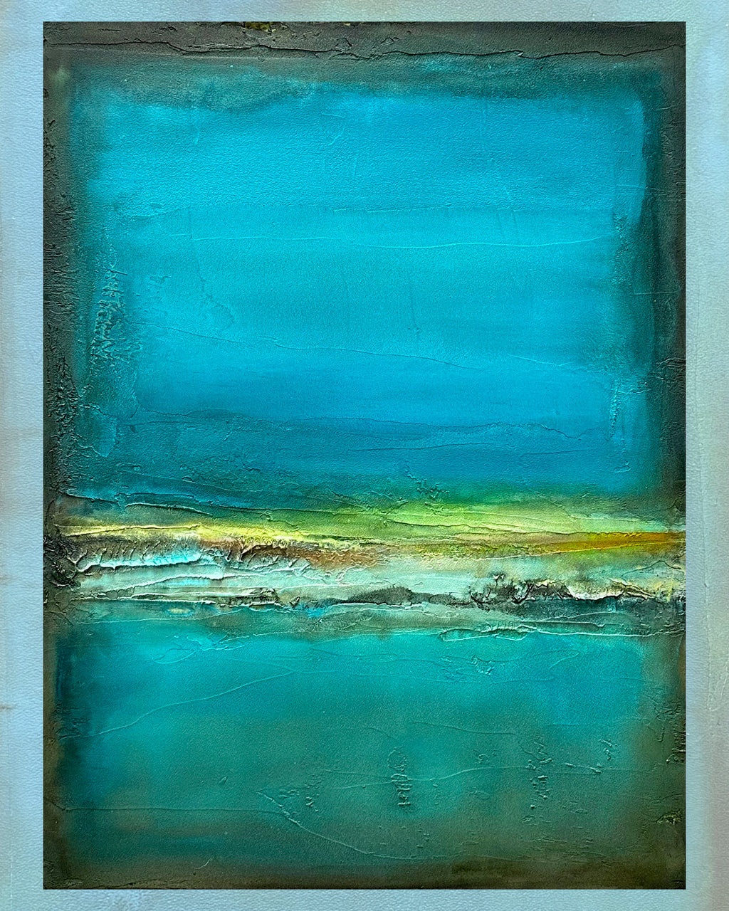 Contemplation in Aqua is a Rothko like painting by artist Jen Muse