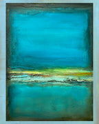 Contemplation in Aqua is a Rothko like painting by artist Jen Muse