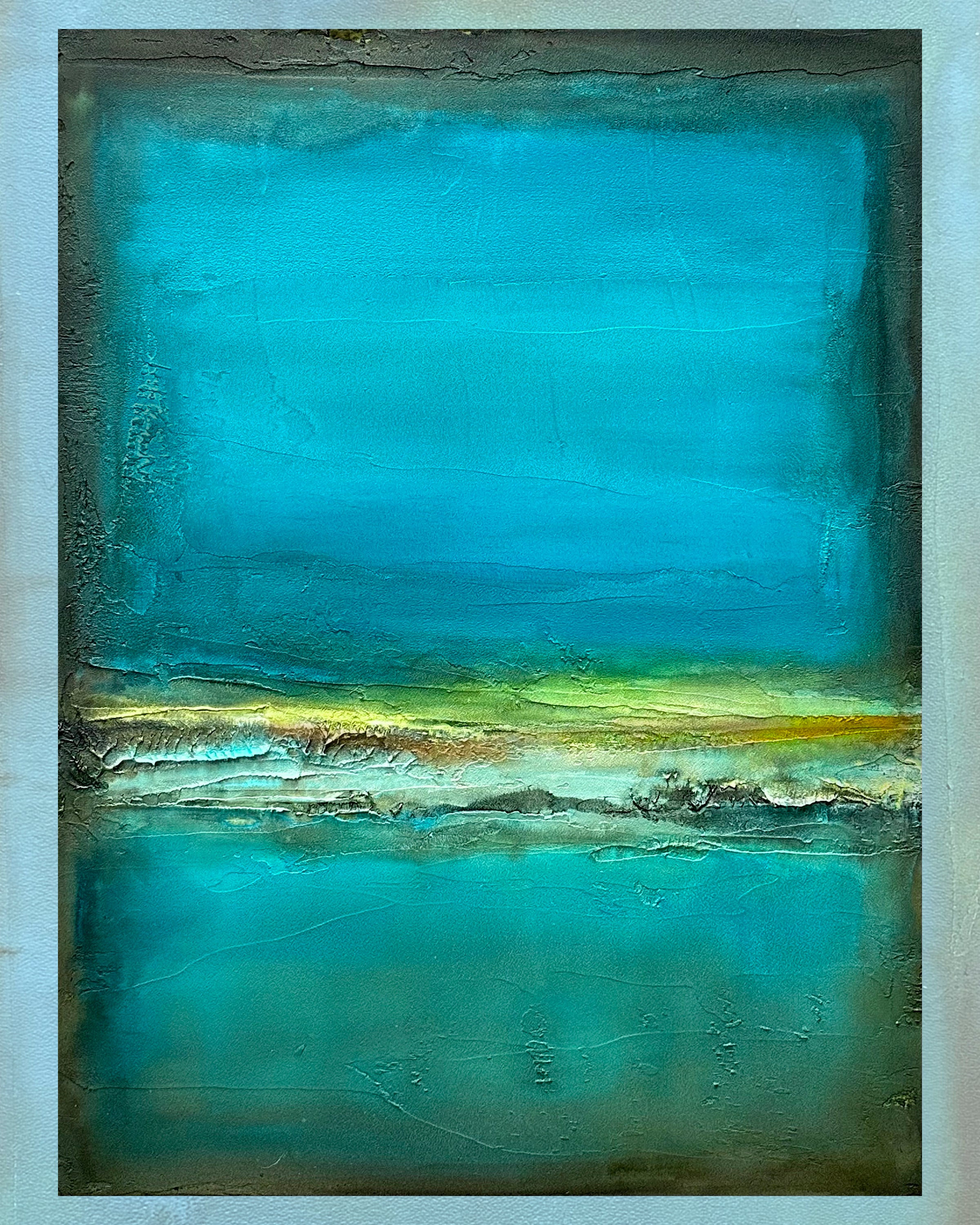 Contemplation in Aqua is a Rothko like painting by artist Jen Muse