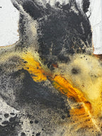 abstract charcoal and acrylic painting details