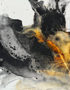 Abstract charcoal and and acrylic painting by artist Jen Muse