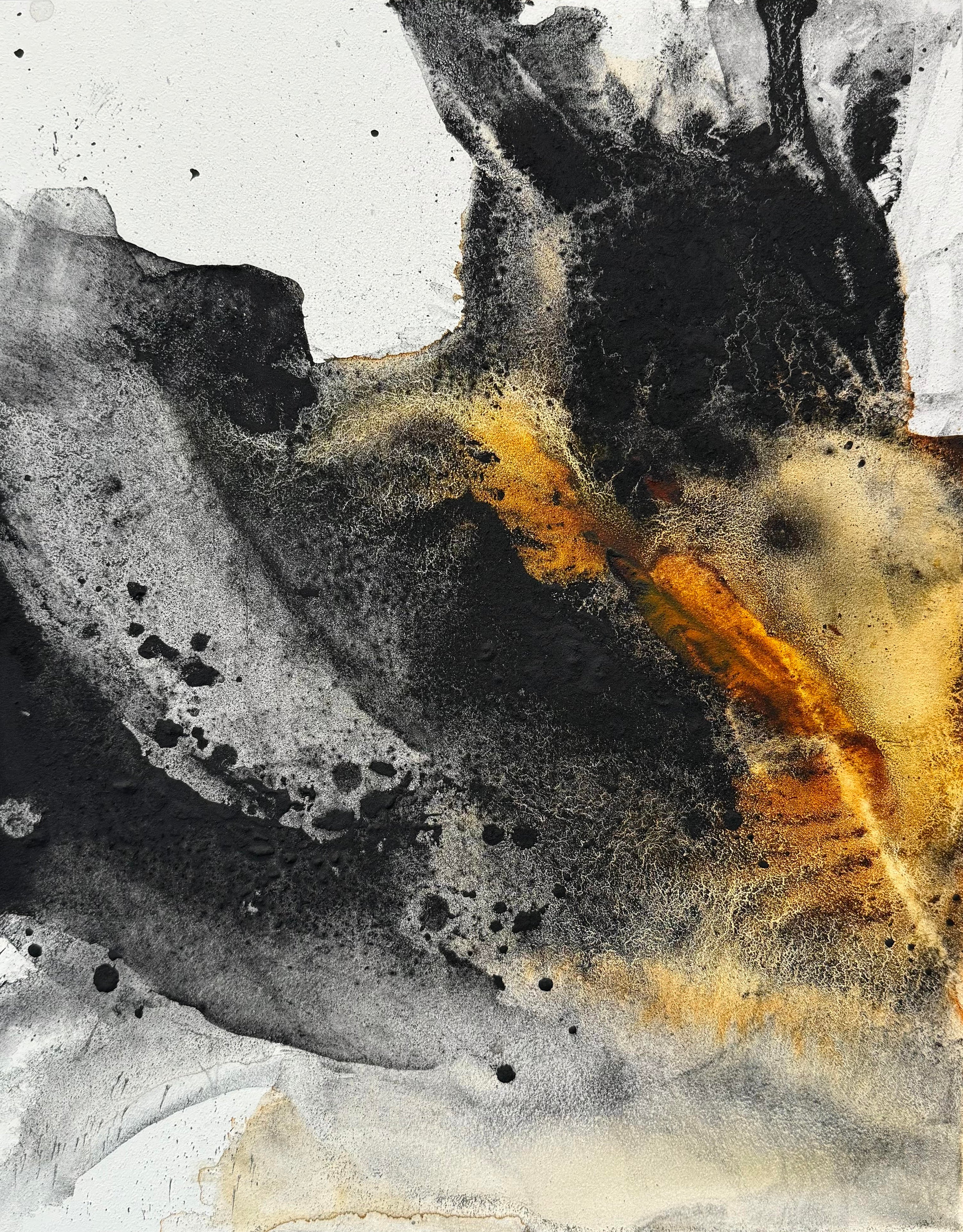 Abstract charcoal and and acrylic painting by artist Jen Muse