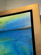 Details from the abstract painting Just Floatin shown at Thresholds exhibitions by artist Jen muse