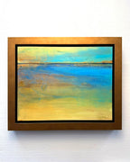 lake time is a michigan summer inspired modern acrylic painting about resting by a lake by abstract artist Jen Muse