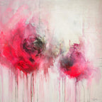 Pink Evanescence modern mixed media acrylic painting by artist Jen Muse