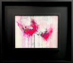 Evanescence Study abstract acrylic and charcoal painting with pink swirling forms by artist Jen Muse