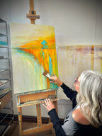 STILL HERE modern abstract barn shown with Michigan artist Jen Muse
