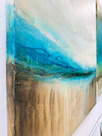 Up-close texture and color details  - The Flow of Time - abstract original painting by artist Jen Muse