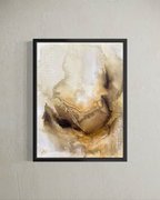 Warm and cozy modern canvas print in black frame